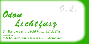 odon lichtfusz business card